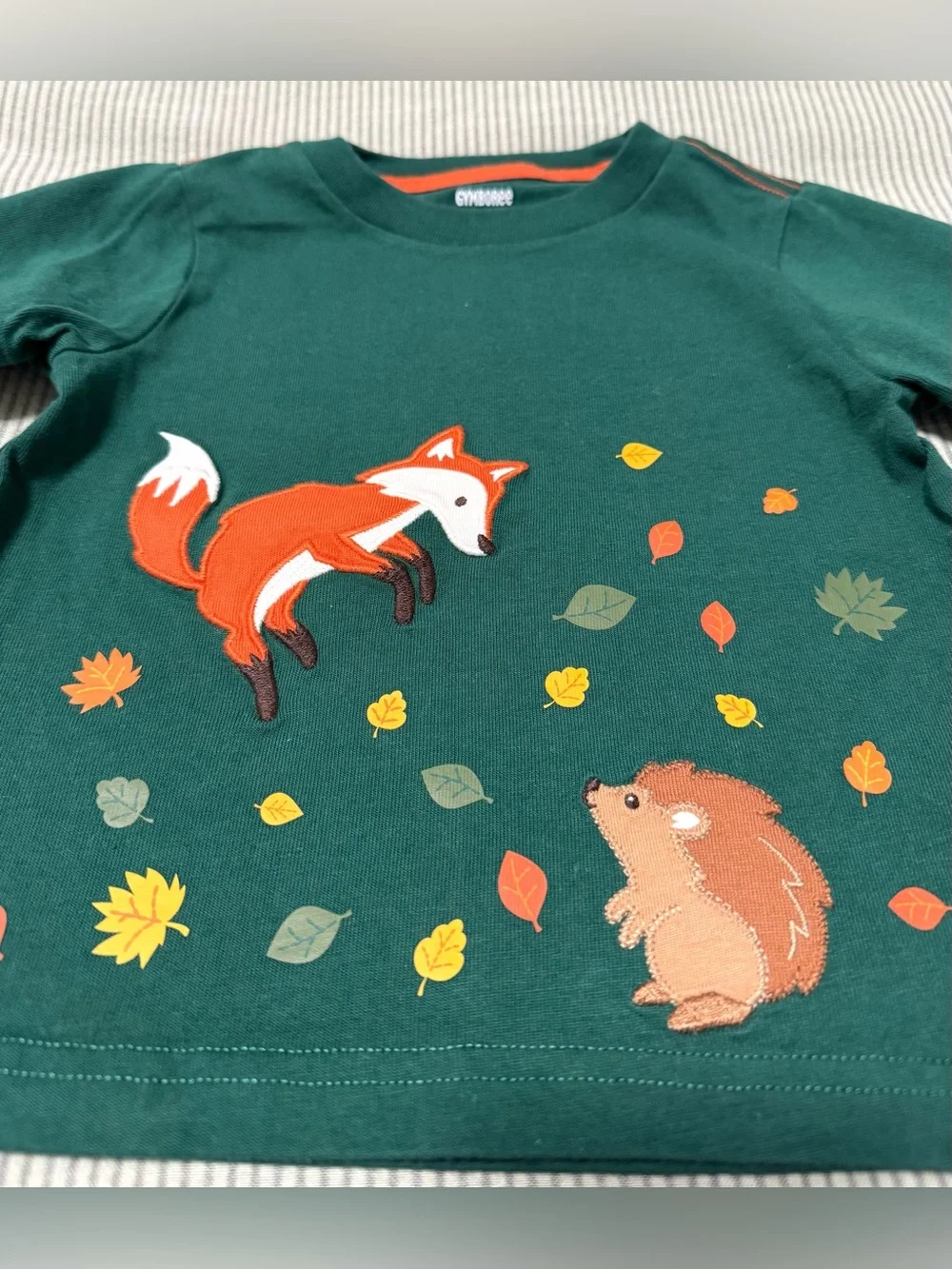 Gymboree Green Fox & Hedgehog Layered-Look Kids Long Sleeve Tee - Size: 12-18mo.